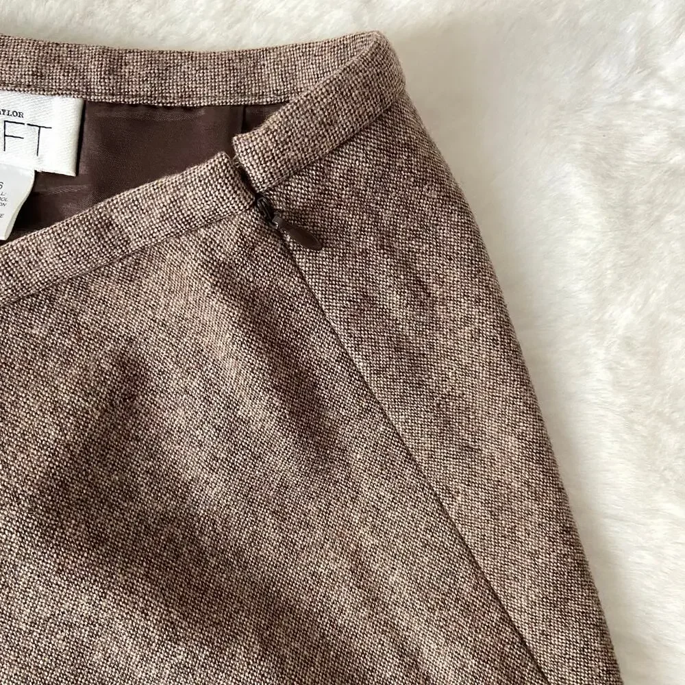 Loft Ruffled Wool Blend Midi Skirt Size 6